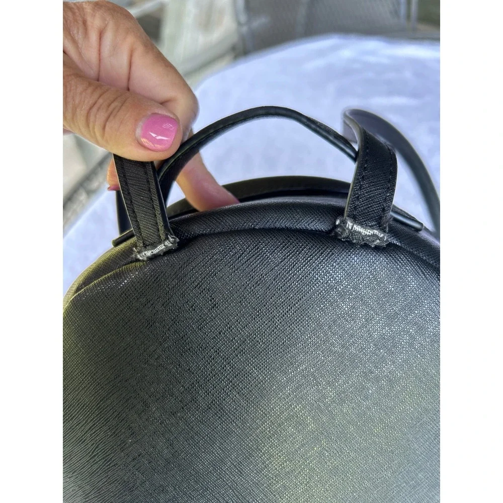 Kate Spade Greta Court Sammi  Mini Backpack Small Black Glitter Bottom S362